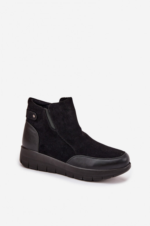 Botas femininas Casal o castelo aquecimento com pelo por dentro cor preta Breena