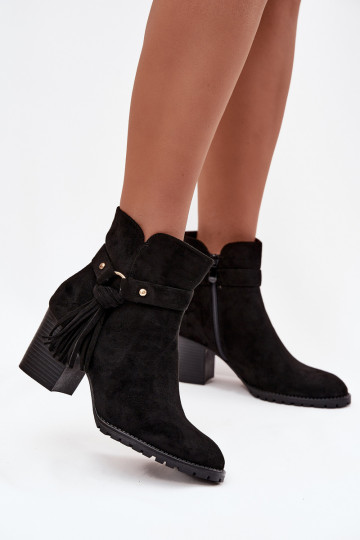 Botas femininas com franjas cor preta Rosabella 2