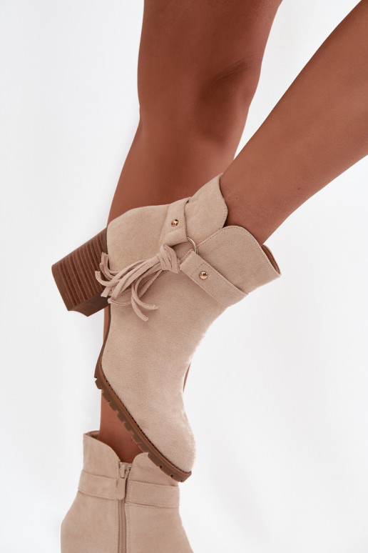 Botas femininas com franjas cor de marfim Rosabella