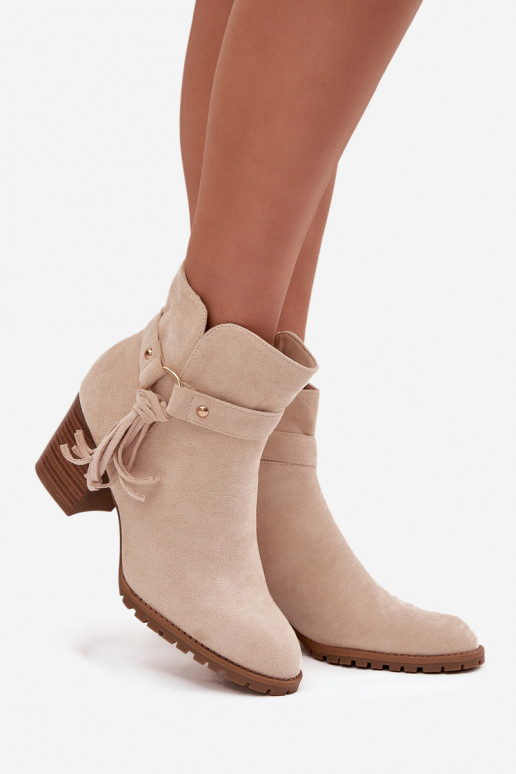 Botas femininas com franjas cor de marfim Rosabella