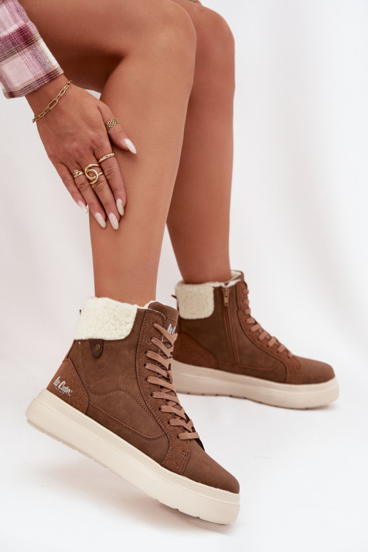 Botas de inverno marrons para mulheres com isolamento Lee Cooper LCJ-25-01-3735