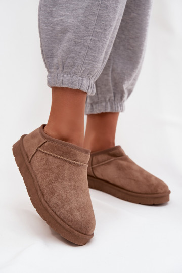 Botas de neve marrons para mulheres isoladas com pelagem interior Serenne 2