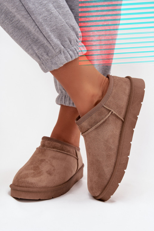 Botas de neve marrons para mulheres isoladas com pelagem interior Serenne