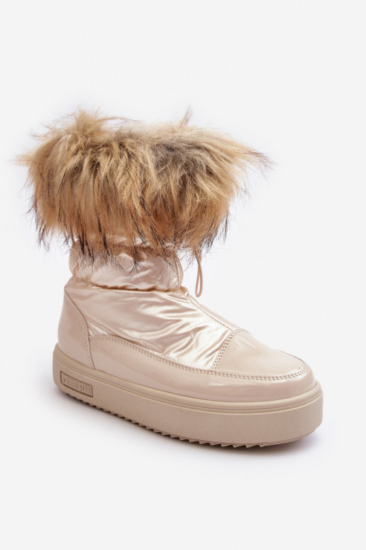 Botas de neve femininas com pelo em areia Big Star MM274380