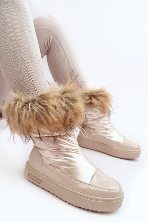 Botas de neve femininas com pelo em areia Big Star MM274380