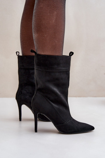 Botins com saltos finos em preto Ellinore 2