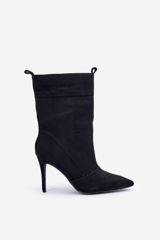 Botins com saltos finos em preto Ellinore