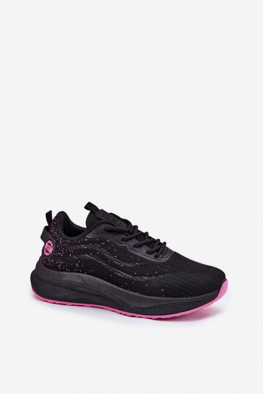 Calçado desportivo feminino preto com plataforma Big Star RR274523 HI-POLY SYSTEM