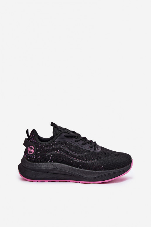 Calçado desportivo feminino preto com plataforma Big Star RR274523 HI-POLY SYSTEM