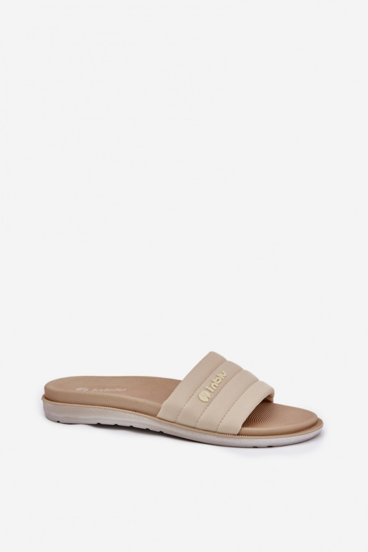 Chinelos femininos de cor areia Inblu SF000003