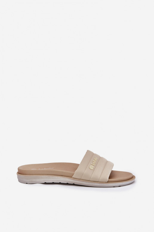 Chinelos femininos de cor areia Inblu SF000003
