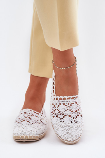 Espadrilles brancas femininas de renda Adelira 2