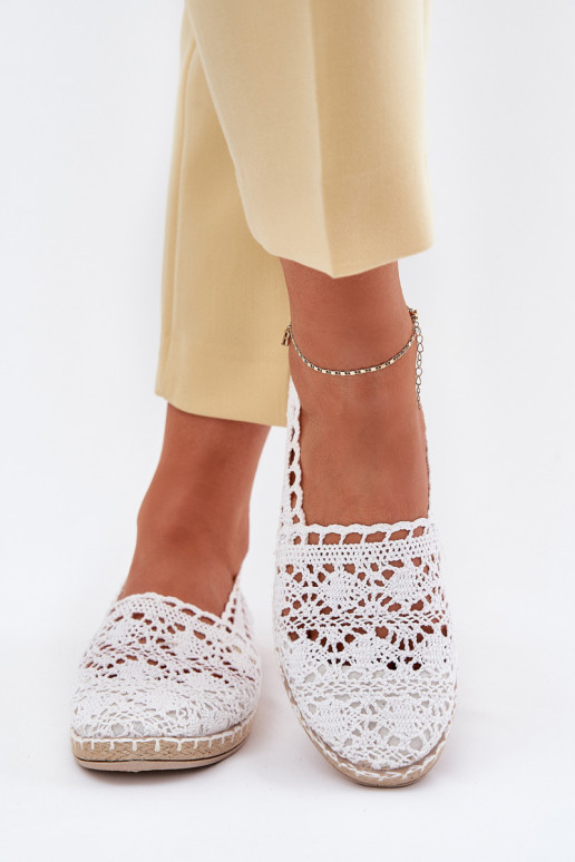 Espadrilles brancas femininas de renda Adelira