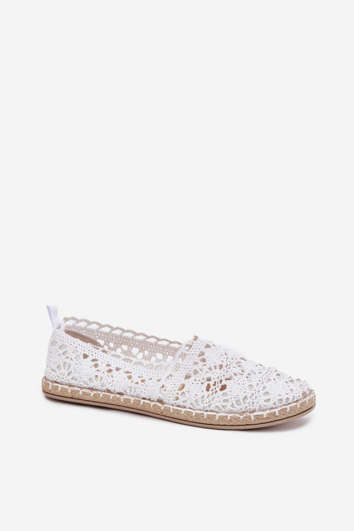 Espadrilles brancas femininas de renda Adelira