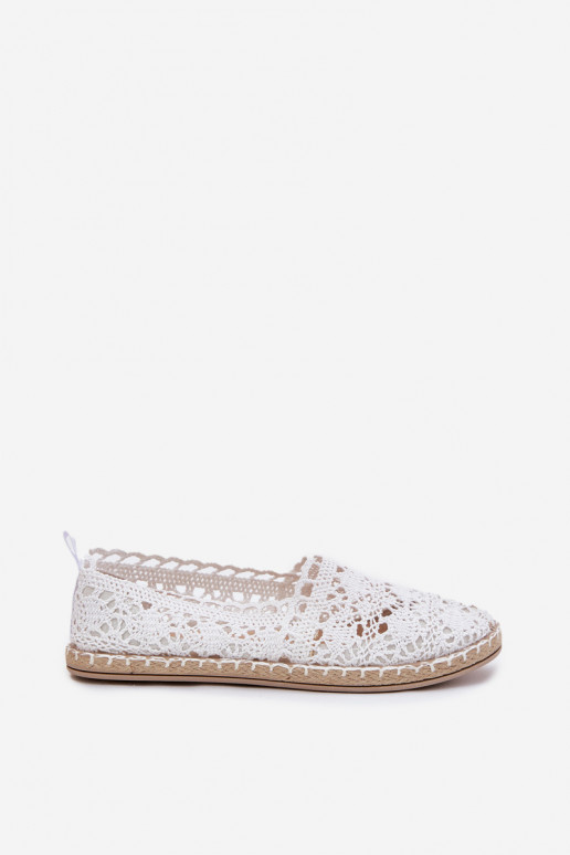 Espadrilles brancas femininas de renda Adelira