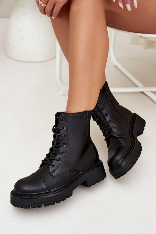 Botins de trabalho femininos isolados Big Star OO274140 na cor preta