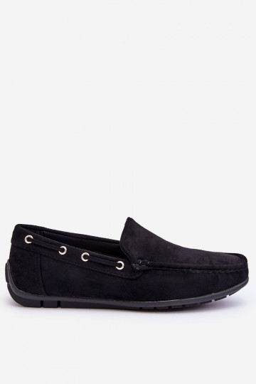 Mocassins masculinos em camurça preta Rayan 2