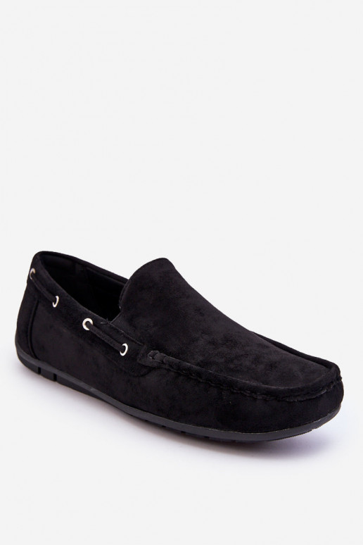 Mocassins masculinos em camurça preta Rayan