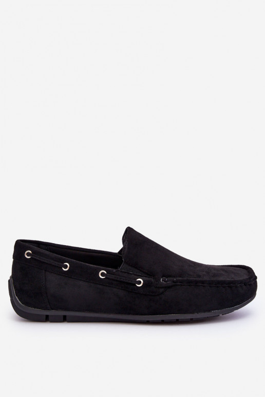 Mocassins masculinos em camurça preta Rayan