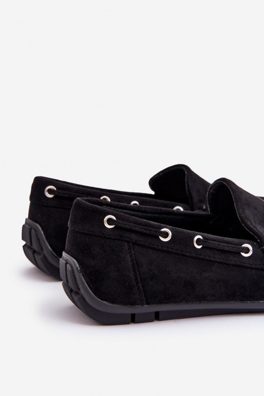 Mocassins masculinos em camurça preta Rayan