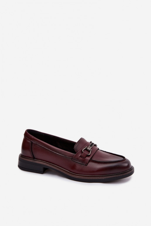 Mocassins femininos em couro bordô Vinceza 39983