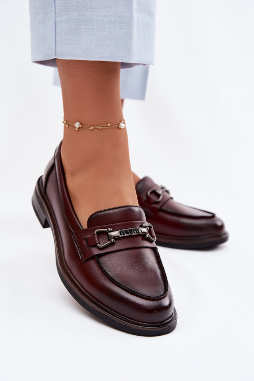 Mocassins femininos em couro bordô Vinceza 39983