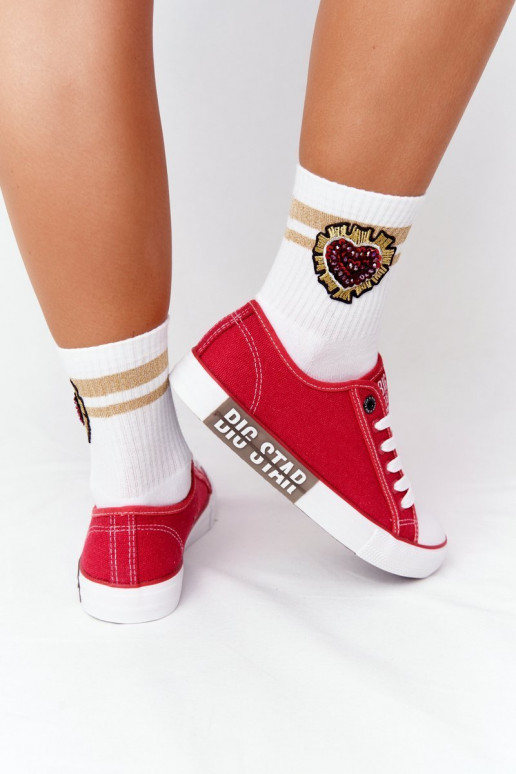 Sapatos femininos BIG STAR HH274115 vermelhos