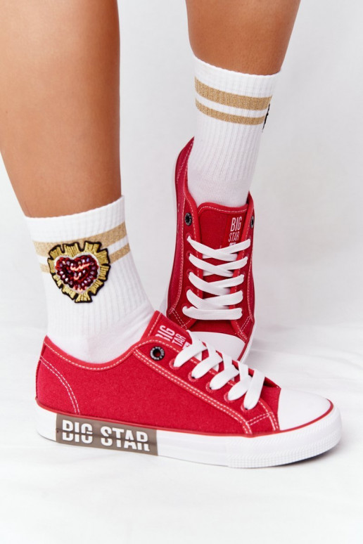 Sapatos femininos BIG STAR HH274115 vermelhos