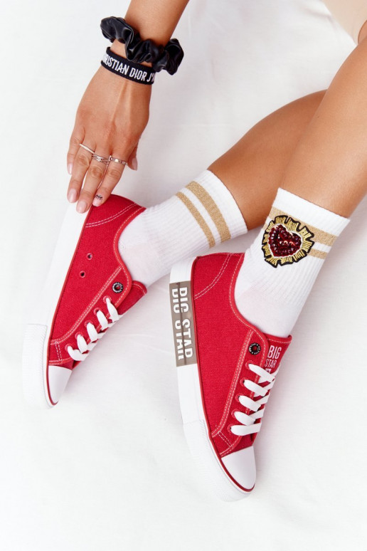 Sapatos femininos BIG STAR HH274115 vermelhos
