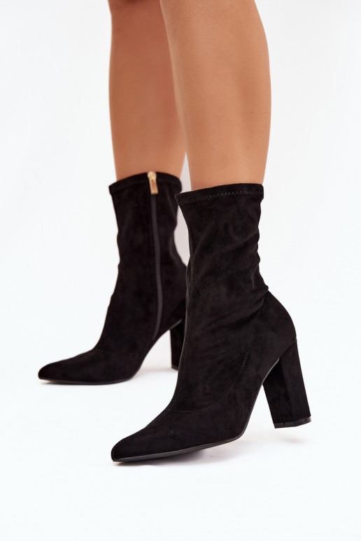 Botins femininos com inserções pretos Rosivelle