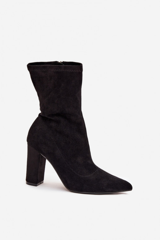 Botins femininos com inserções pretos Rosivelle