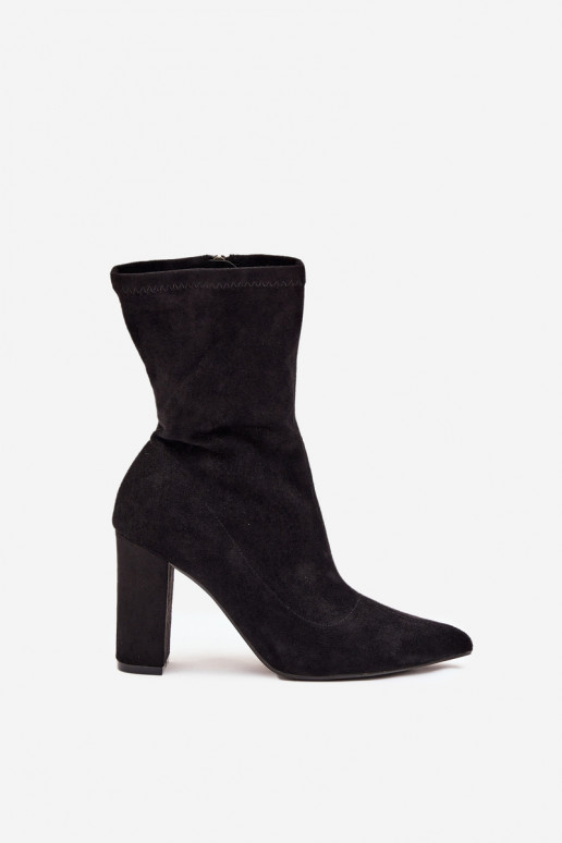 Botins femininos com inserções pretos Rosivelle