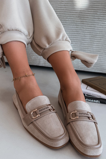 Mocassins Mocassins Feminino Com decorações Elemento bege Evelora 2