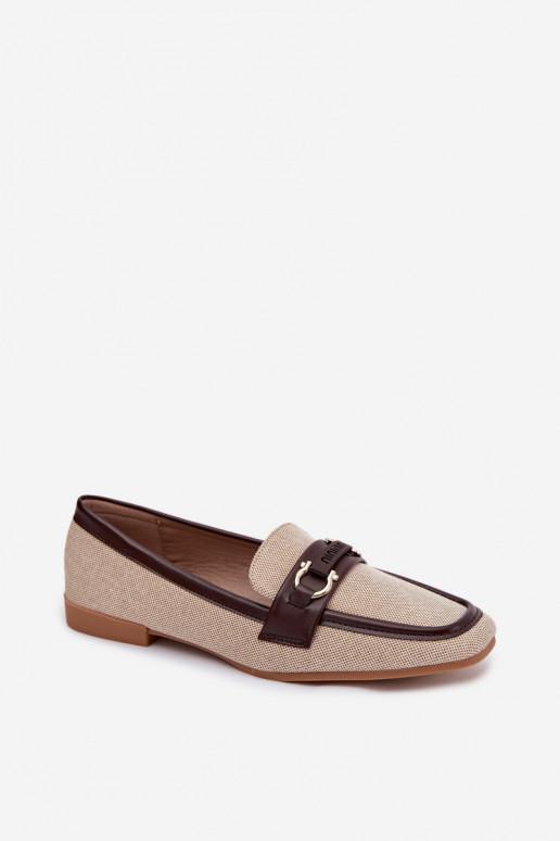 Mocassins castanhos e de cor areia com elementos decorativos Evelora