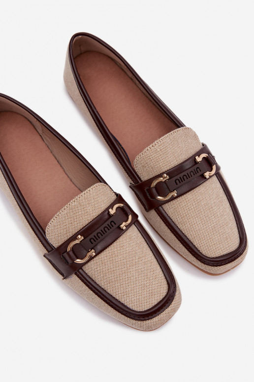Mocassins castanhos e de cor areia com elementos decorativos Evelora