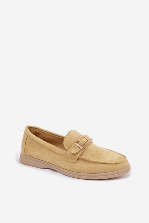 Mocassins amarelos femininos com fivelas Belinae