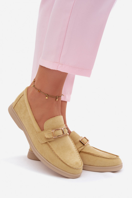 Mocassins amarelos femininos com fivelas Belinae