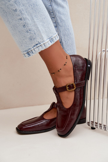 Sapatos bordeaux de couro sintético com tiras Bonnia