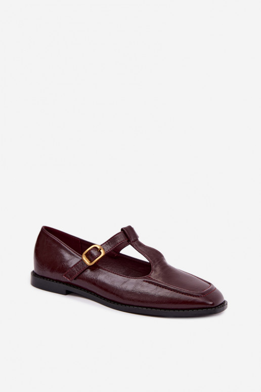 Sapatos bordeaux de couro sintético com tiras Bonnia