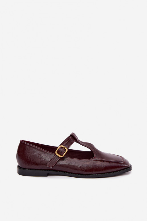 Sapatos bordeaux de couro sintético com tiras Bonnia