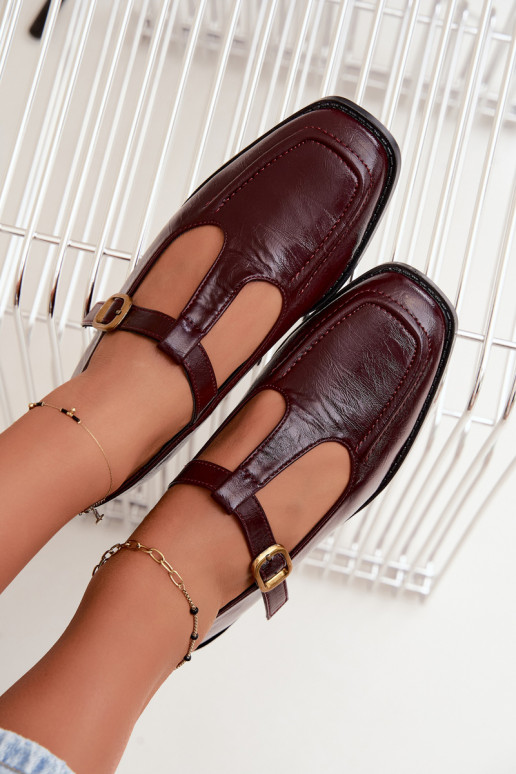 Sapatos bordeaux de couro sintético com tiras Bonnia