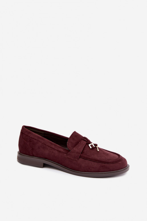 Mocassins bordeaux para mulheres em camurça sintética Raylie