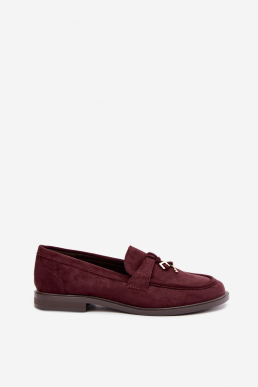 Mocassins bordeaux para mulheres em camurça sintética Raylie