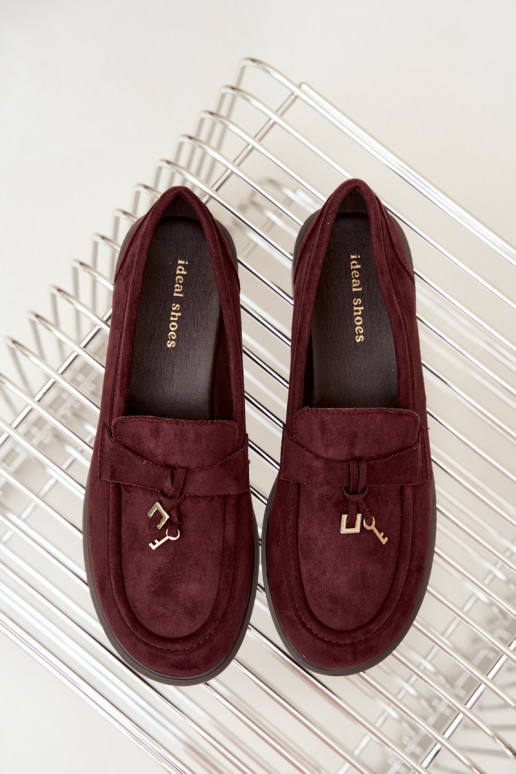 Mocassins bordeaux para mulheres em camurça sintética Raylie