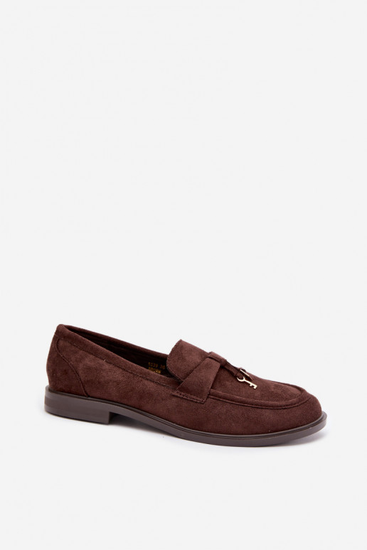 mocassins femininos em camurça sintética chocolate Raylie
