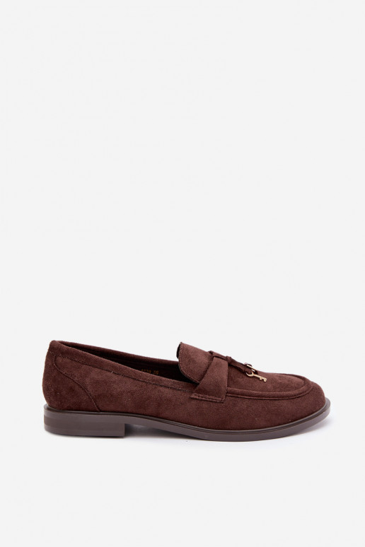 mocassins femininos em camurça sintética chocolate Raylie