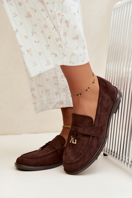 mocassins femininos em camurça sintética chocolate Raylie