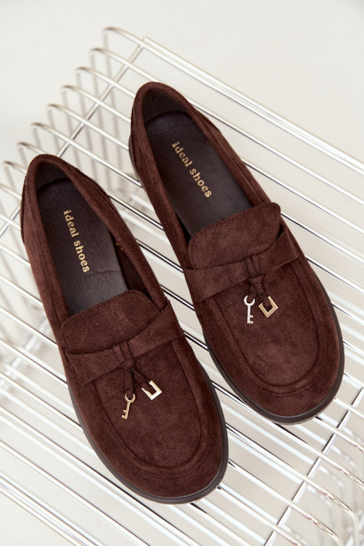 mocassins femininos em camurça sintética chocolate Raylie