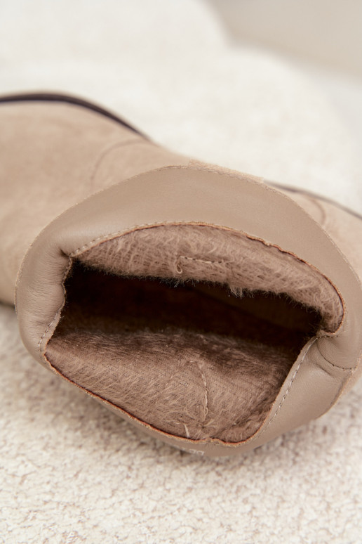 Botins de estilo cowboy slip-on em camurça sintética na cor marfim Beretta