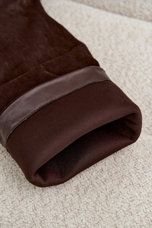 Botas altas de chocolate de slip-on com saltos e bico fino Blenia